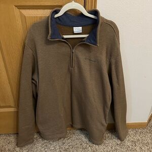 Columbia Men's Tan Zip-Up Sweater - Size XL